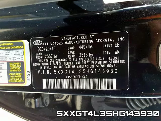 5XXGT4L35HG143930 фото 2