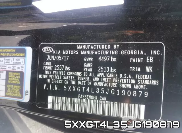 5XXGT4L35JG190879 фото 10