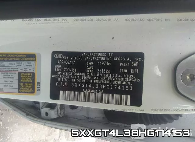 5XXGT4L38HG174153 фото 10