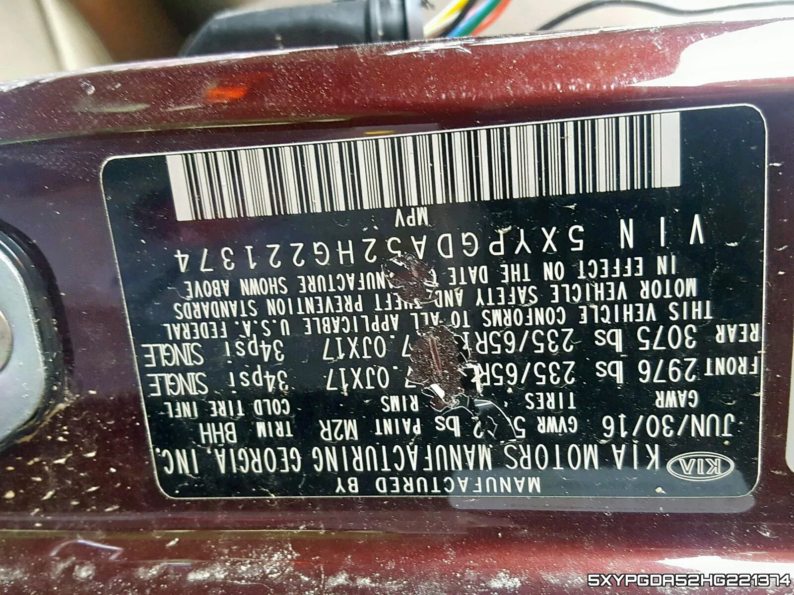 5XYPGDA52HG221374 фото 2