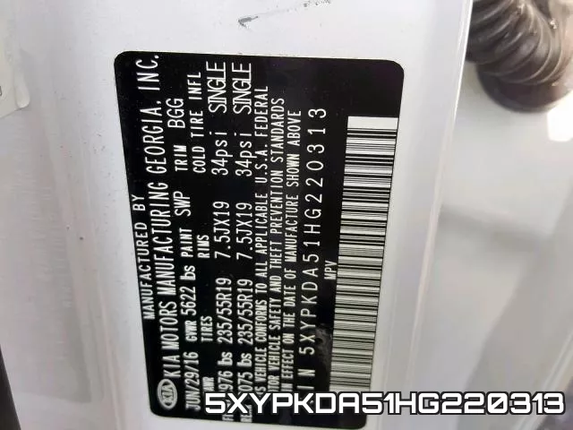 5XYPKDA51HG220313 фото 2