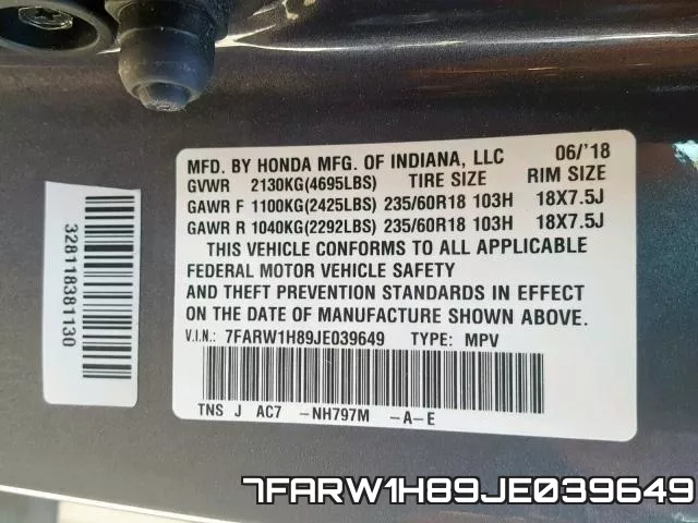 7FARW1H89JE039649 фото 2