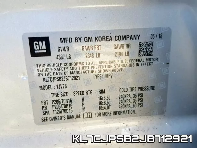 KL7CJPSB2JB712921 фото 2