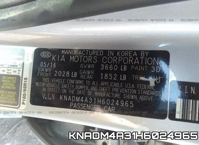 KNADM4A31H6024965 фото 9