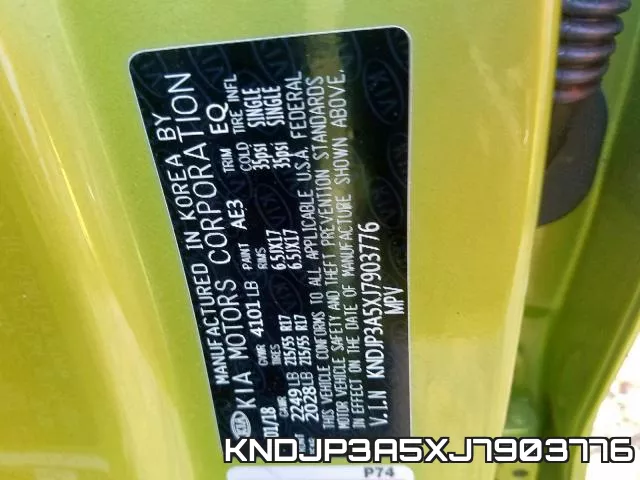 KNDJP3A5XJ7903776 фото 2