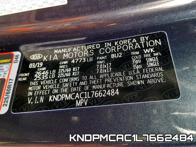 KNDPMCAC1L7662484 фото 2