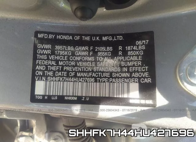 SHHFK7H44HU427696 фото 10