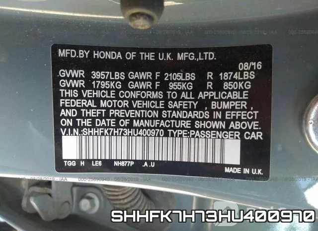 SHHFK7H73HU400970 фото 10