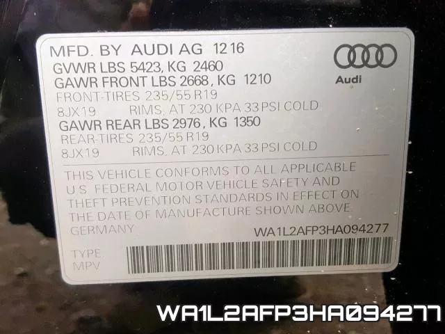 WA1L2AFP3HA094277 фото 2