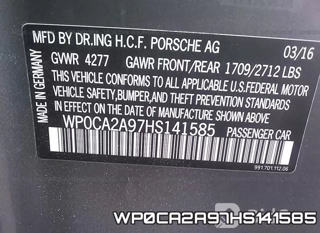 WP0CA2A97HS141585 фото 10