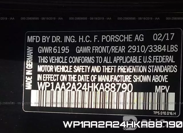 WP1AA2A24HKA88790 фото 10