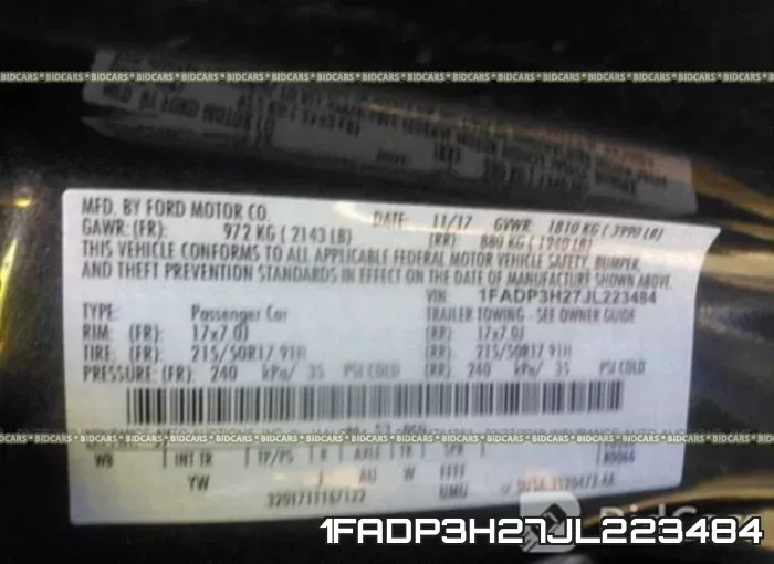 1FADP3H27JL223484 фото 10