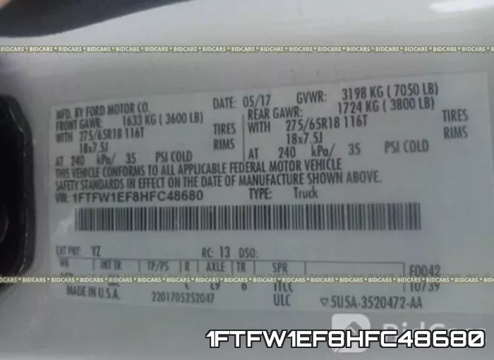 1FTFW1EF8HFC48680 фото 10
