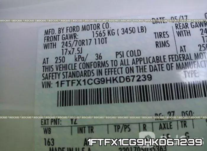 1FTFX1CG9HKD67239 фото 10