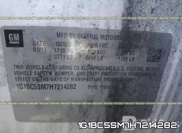 1G1BC5SM7H7214282 фото 10