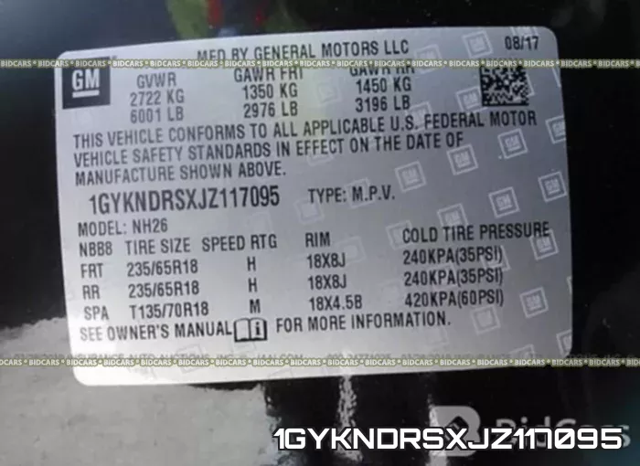 1GYKNDRSXJZ117095 фото 10