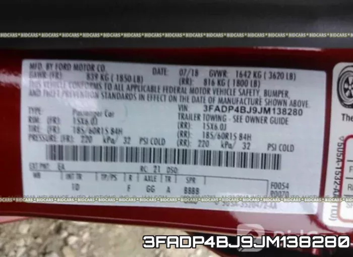 3FADP4BJ9JM138280 фото 10