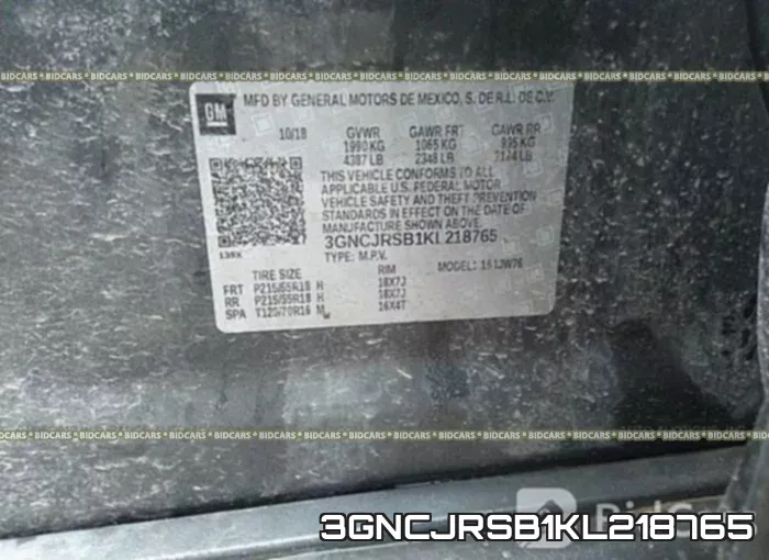 3GNCJRSB1KL218765 фото 10
