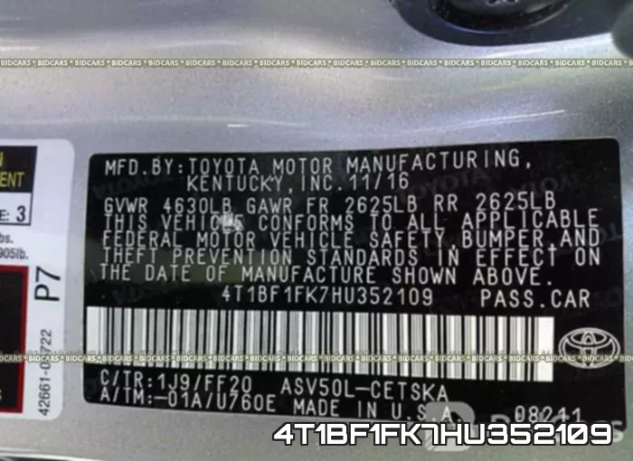 4T1BF1FK7HU352109 фото 10