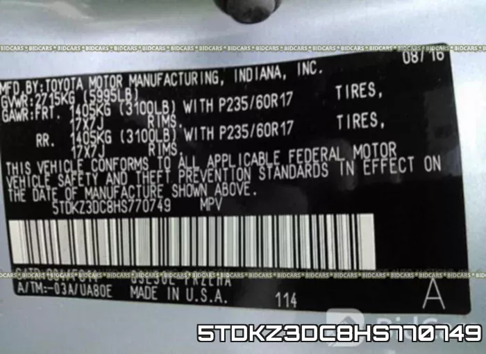 5TDKZ3DC8HS770749 фото 10