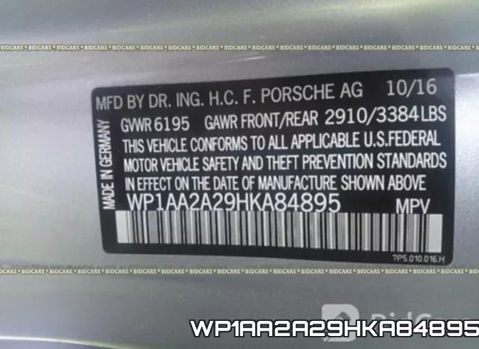 WP1AA2A29HKA84895 фото 10