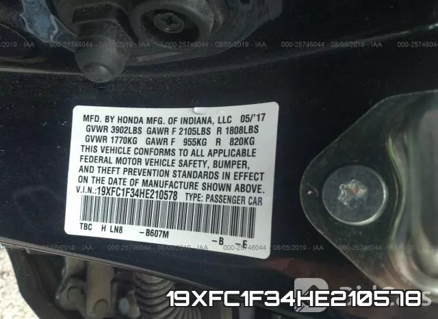 19XFC1F34HE210578 фото 10