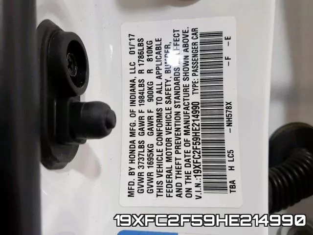 19XFC2F59HE214990 фото 2