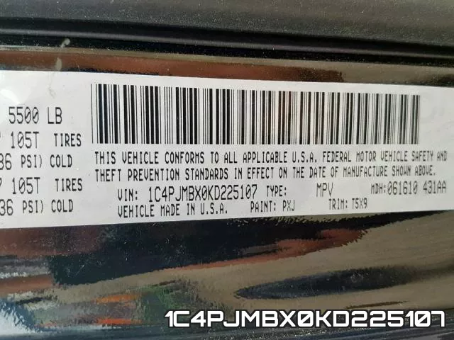 1C4PJMBX0KD225107 фото 2