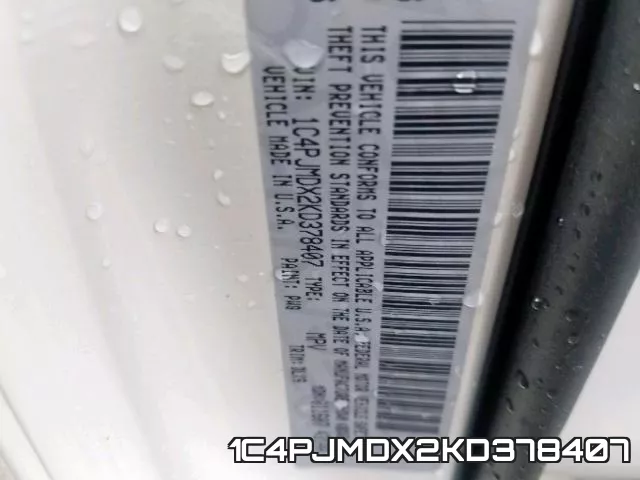1C4PJMDX2KD378407 фото 2