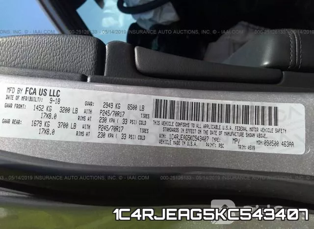 1C4RJEAG5KC543407 фото 10