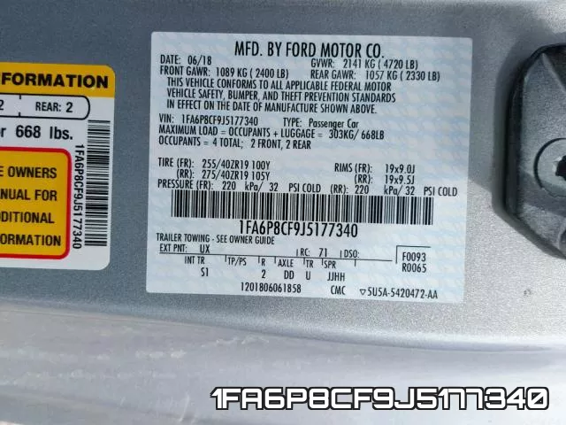 1FA6P8CF9J5177340 фото 2