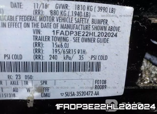 1FADP3E22HL202024 фото 10