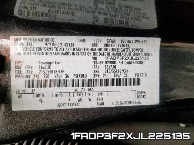 1FADP3F2XJL225135 фото 2