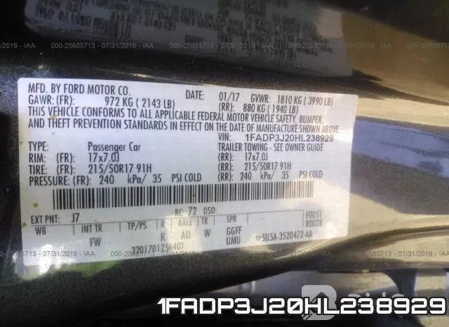 1FADP3J20HL238929 фото 10