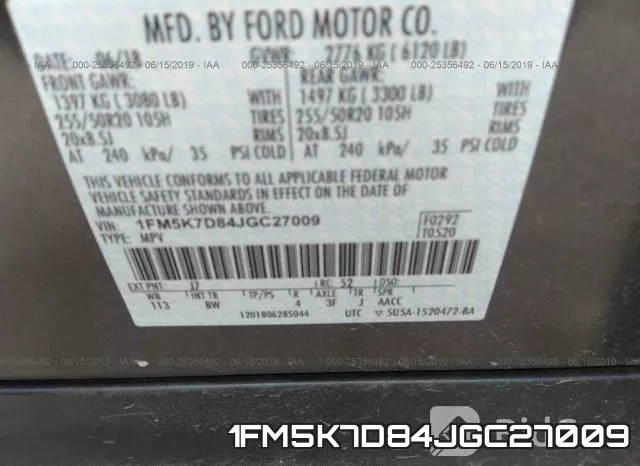 1FM5K7D84JGC27009 фото 10