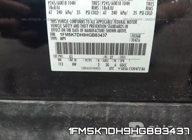 1FM5K7DH9HGB83437 фото 10