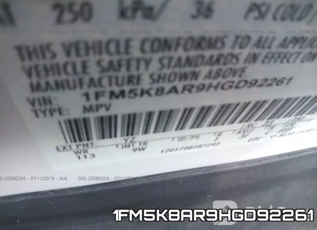 1FM5K8AR9HGD92261 фото 10