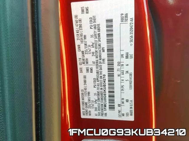 1FMCU0G93KUB34210 фото 2