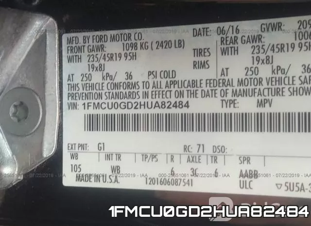 1FMCU0GD2HUA82484 фото 10