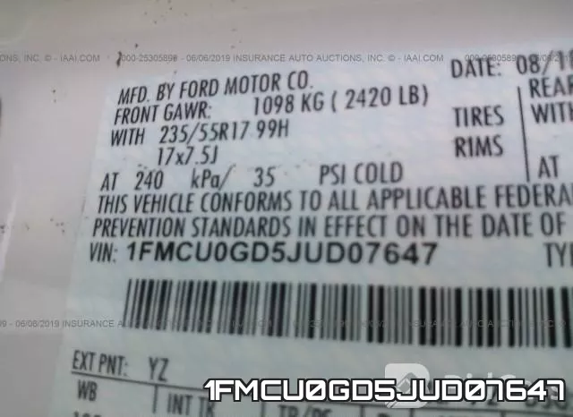 1FMCU0GD5JUD07647 фото 10