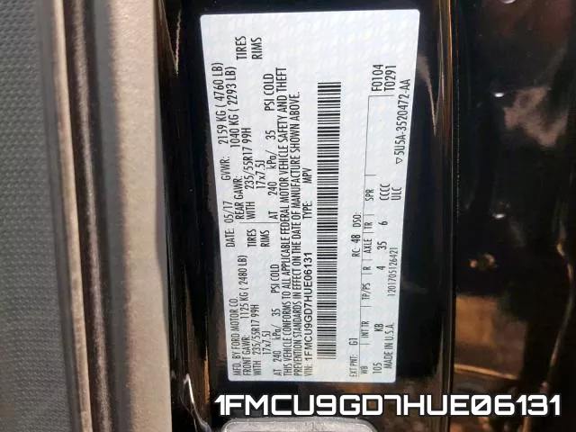 1FMCU9GD7HUE06131 фото 2