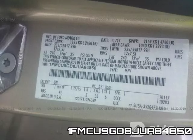 1FMCU9GD8JUA84850 фото 10