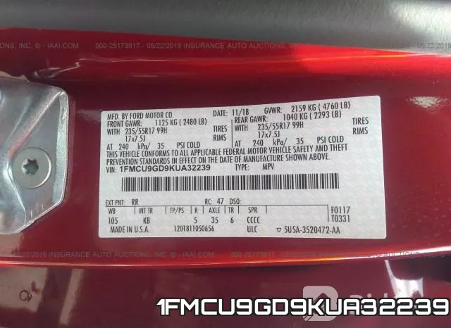 1FMCU9GD9KUA32239 фото 10