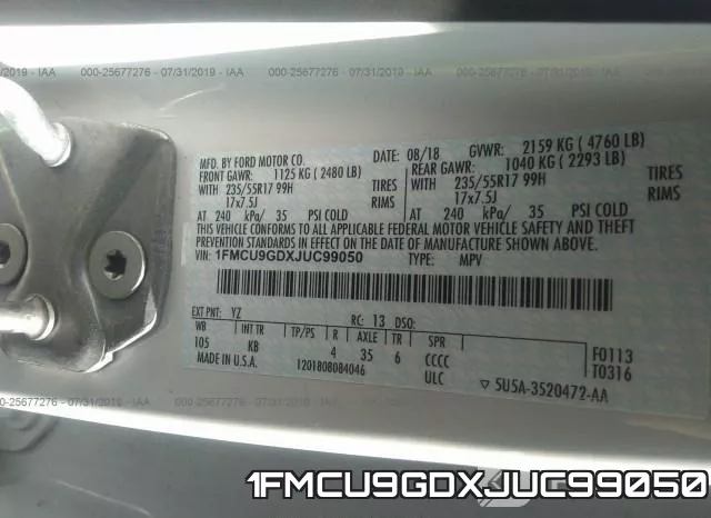 1FMCU9GDXJUC99050 фото 10