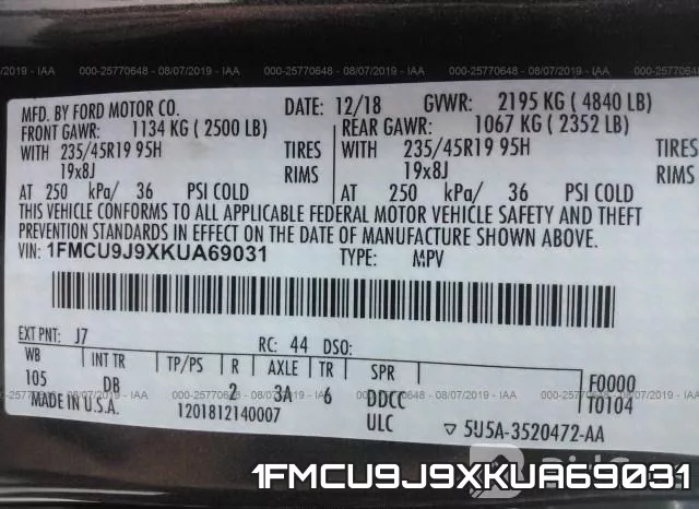 1FMCU9J9XKUA69031 фото 10