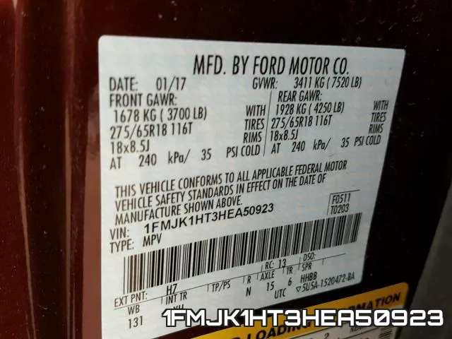 1FMJK1HT3HEA50923 фото 2
