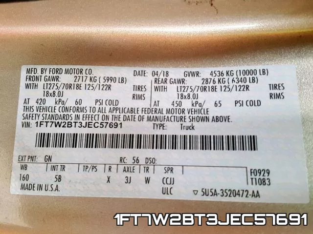 1FT7W2BT3JEC57691 фото 2