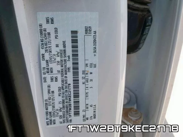 1FT7W2BT9KEC21778 фото 2