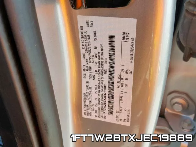 1FT7W2BTXJEC19889 фото 2