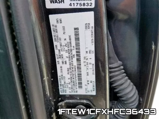 1FTEW1CFXHFC36433 фото 2